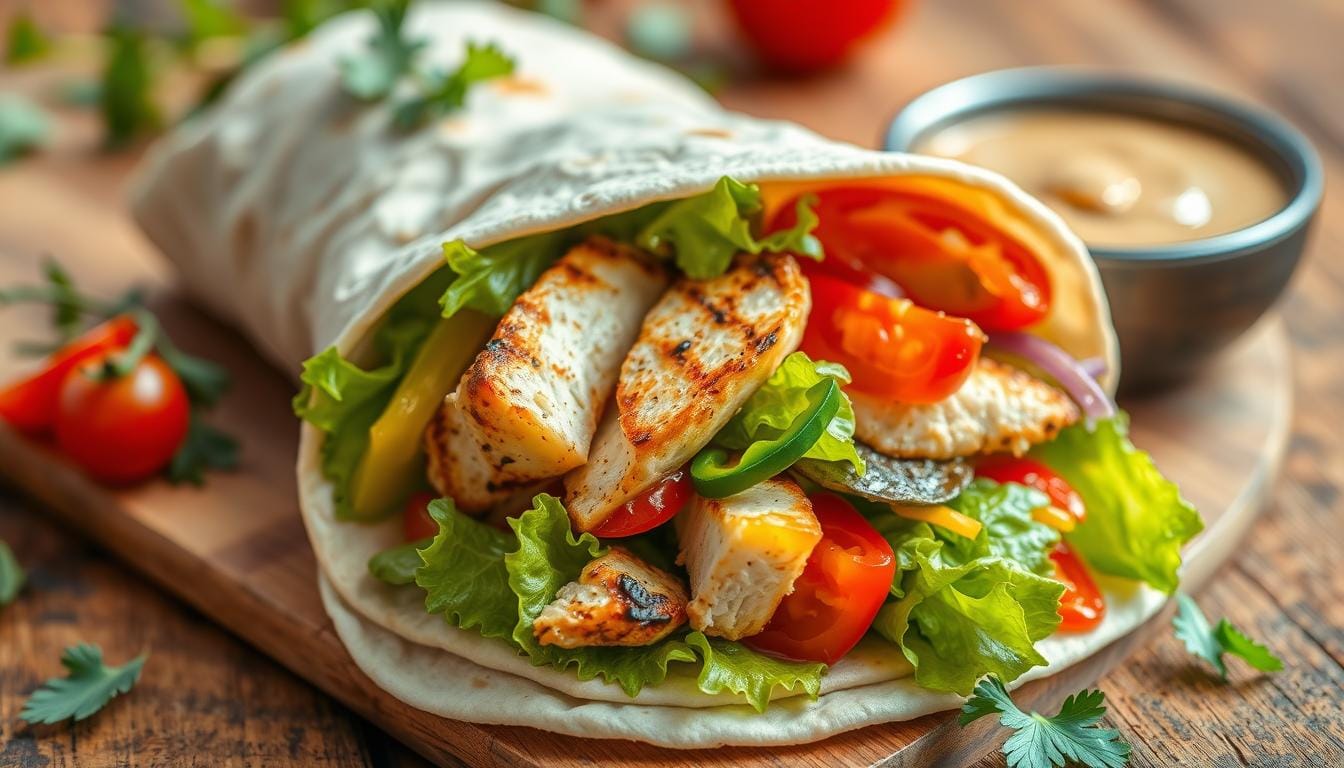 Grilled Chicken and Vegetable Wraps