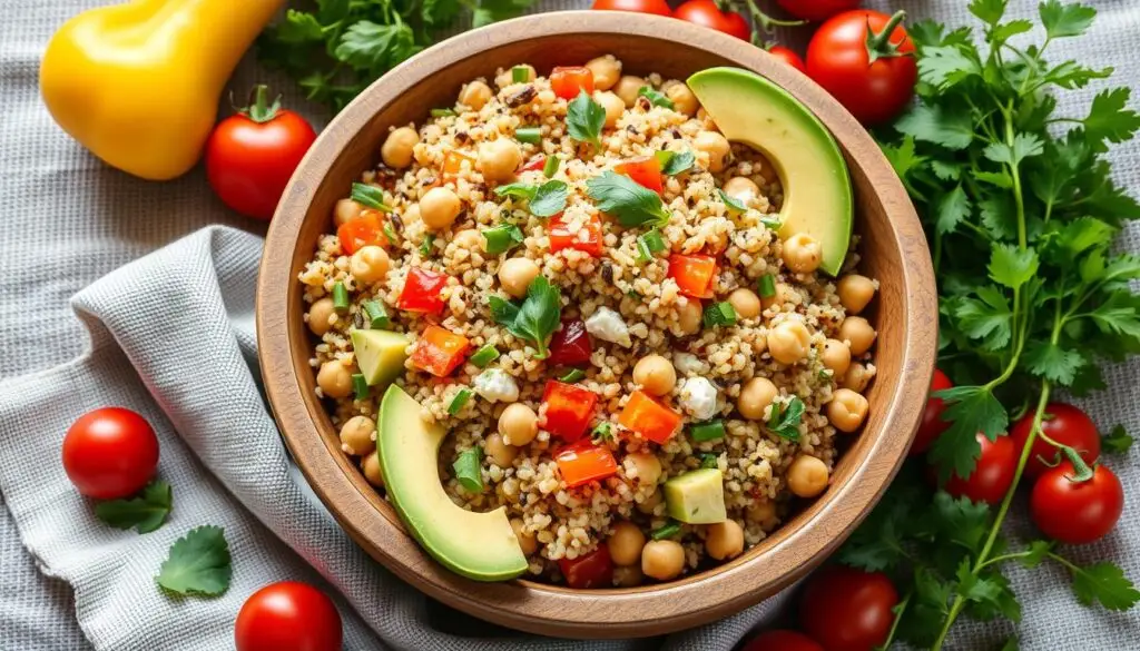 Quinoa Salad with Chickpeas and Avocado
