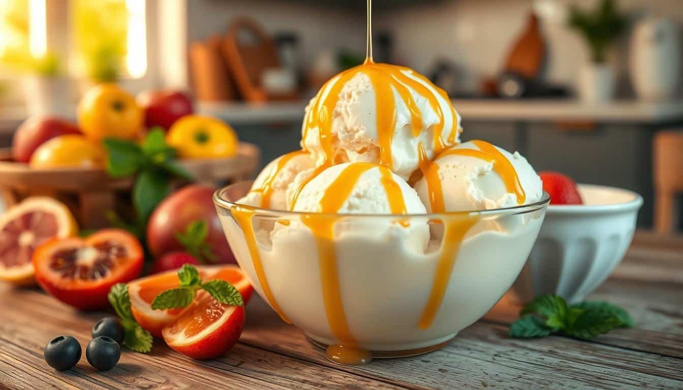 Creamy Ice Cream with Skinny Syrup Recipe