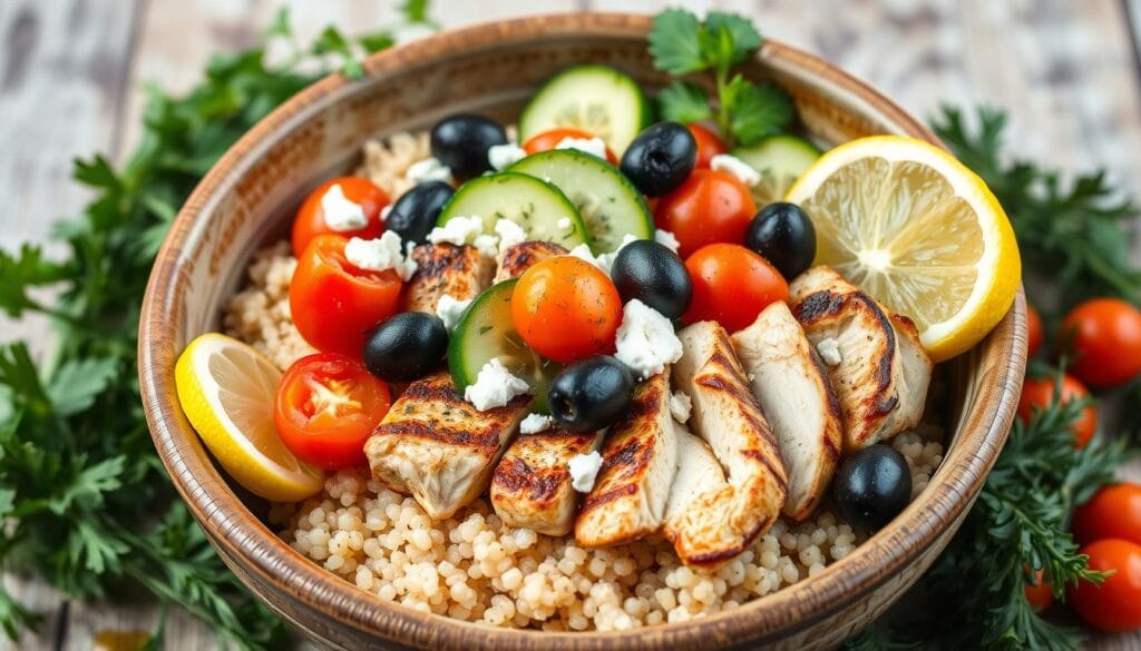 Greek Chicken Bowl for skinny dinner