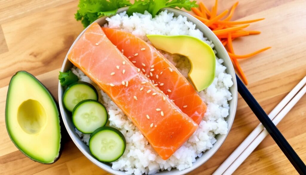 Salmon rice bowl ingredients Salmon rice bowl ingredients