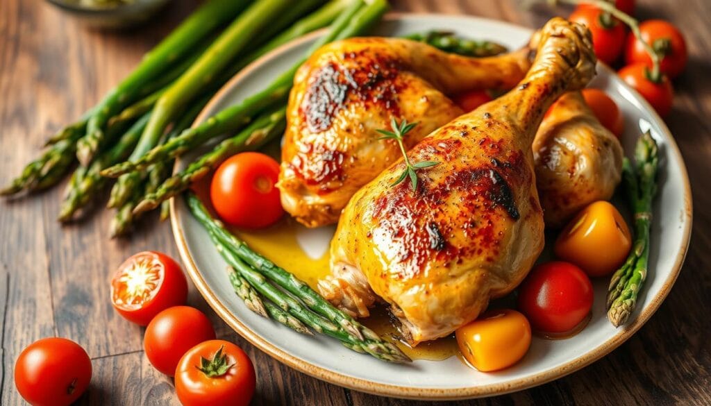 baked chicken leg and thigh quarters for skinny