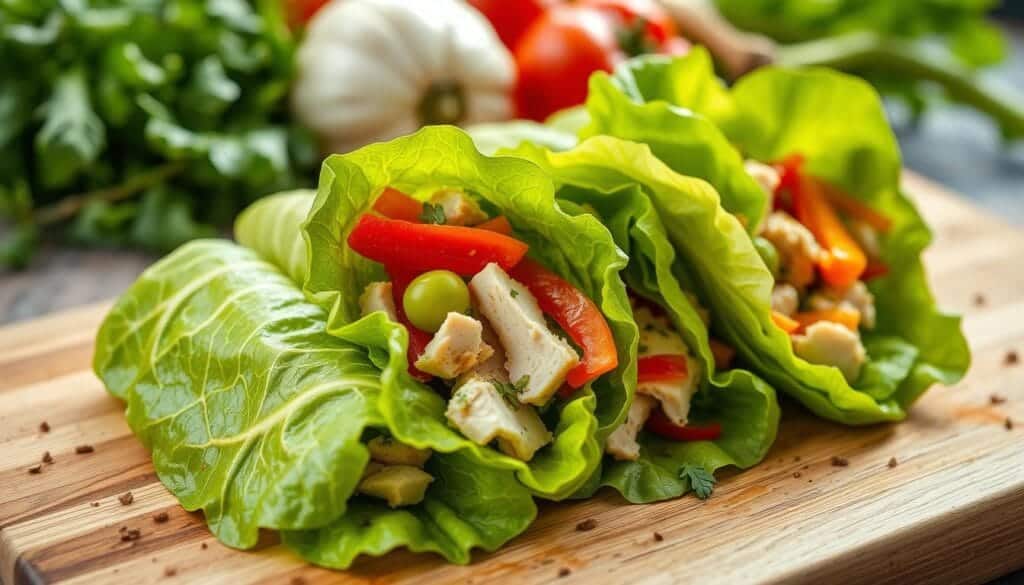 skinny turkey and lettuce wraps