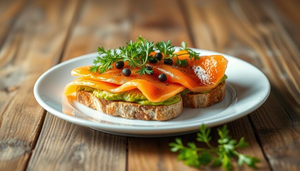 smoked salmon and avocado toast