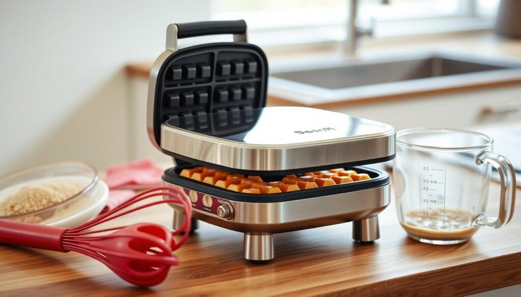 Waffle maker and mixing tools Waffle maker and mixing tools