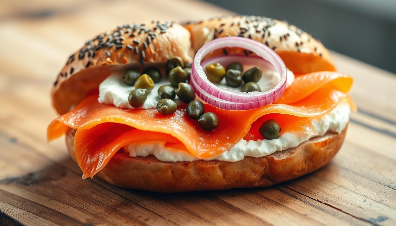 Savor the Flavor: Smoked Salmon Bagel 1 Smoked Salmon Bagel