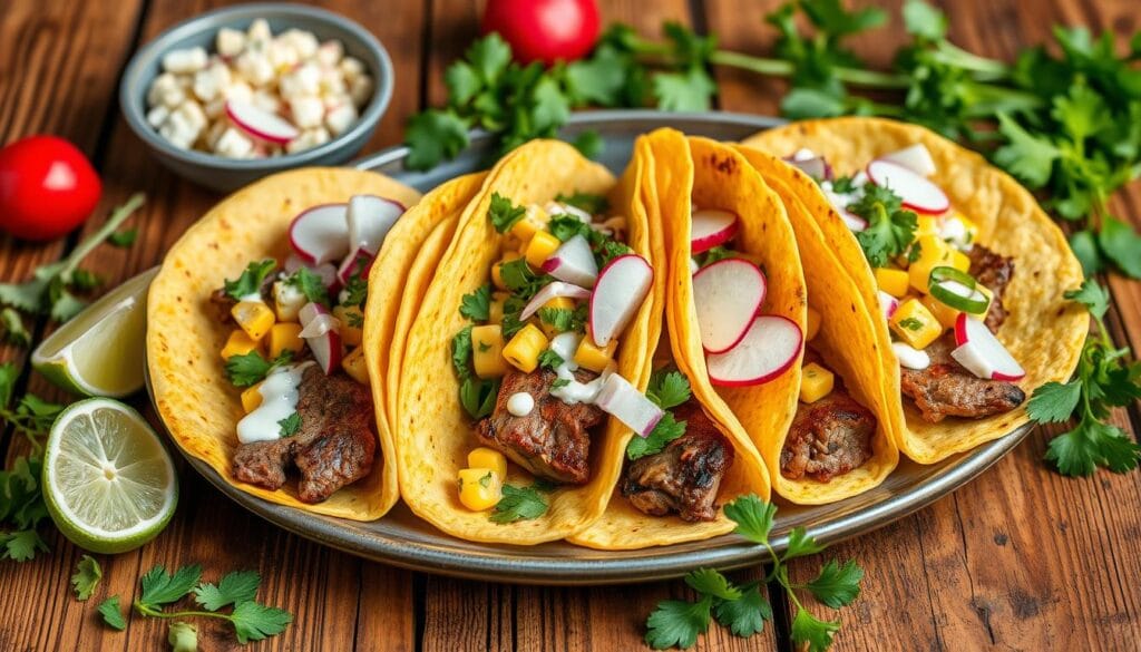 grilled skirt steak and elote tacos grilled skirt steak and elote tacos