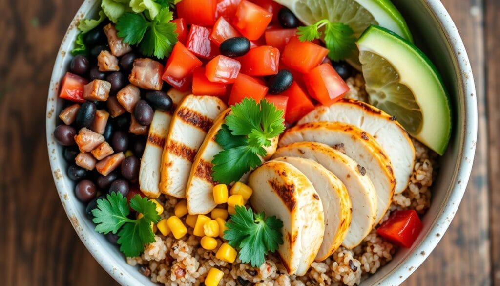 healthy chicken burrito bowls healthy chicken burrito bowls
