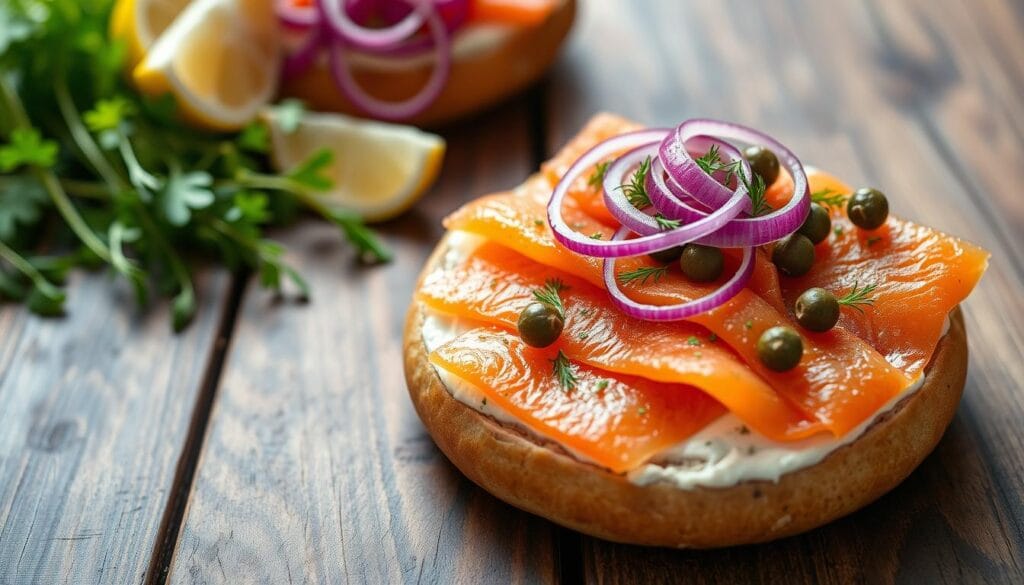 homemade smoked salmon bagel homemade smoked salmon bagel