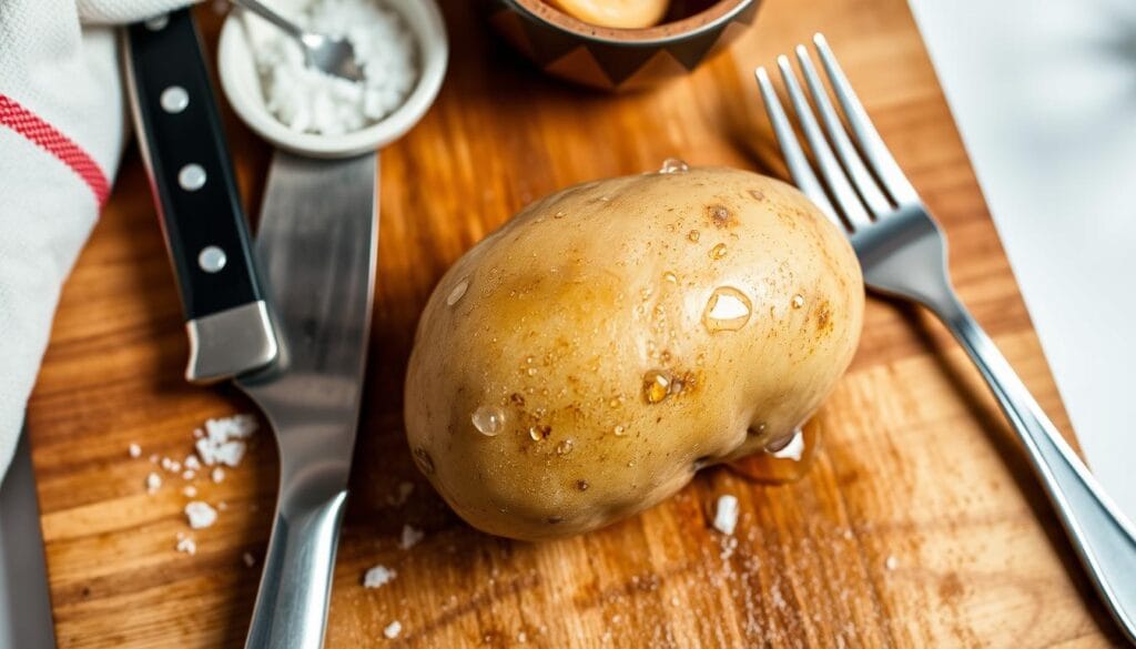 microwave baked potato preparation