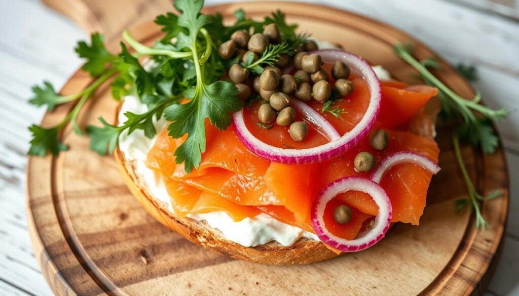smoked salmon bagel assembly smoked salmon bagel assembly