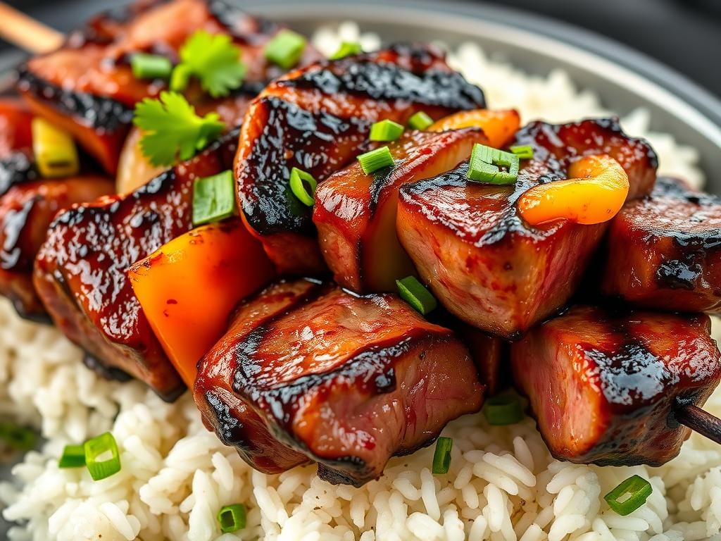 delicious Asian flank steak skewers delicious Asian flank steak skewers