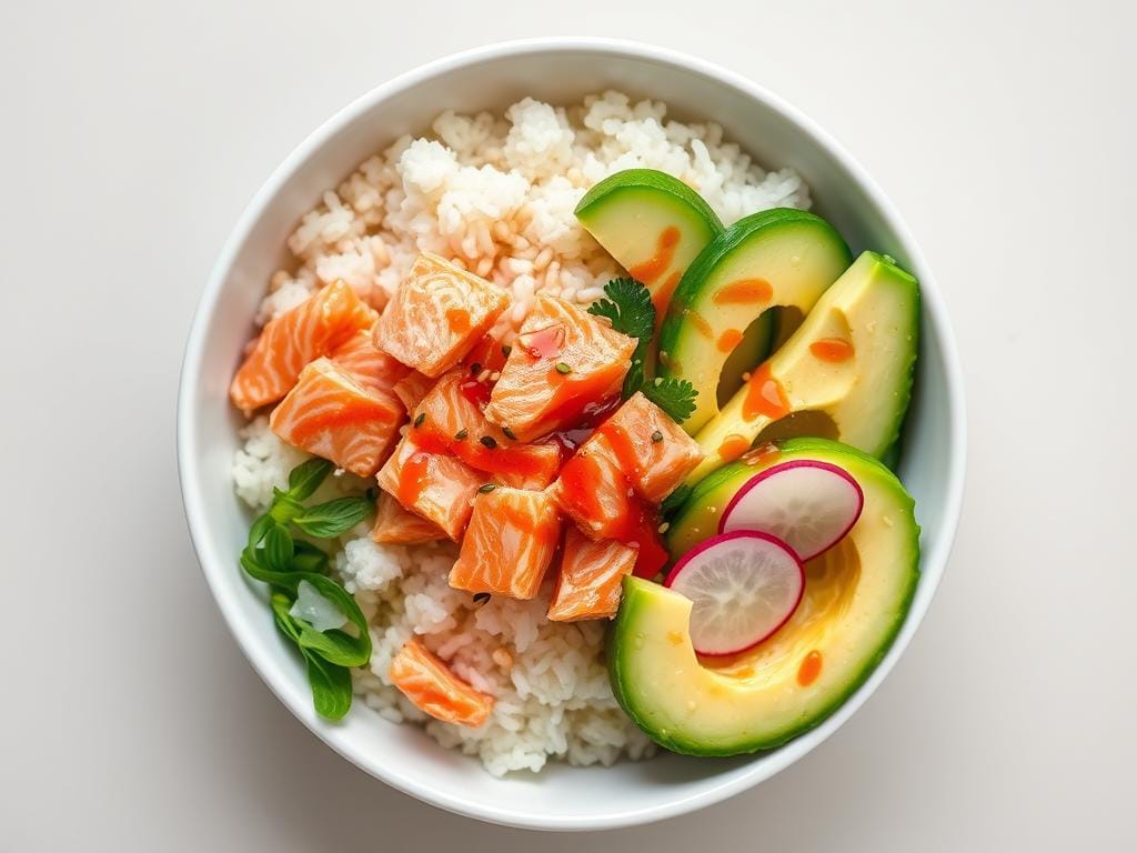 Spicy Canned Salmon Rice Bowl high protein lunch Spicy Canned Salmon Rice Bowl high protein lunch