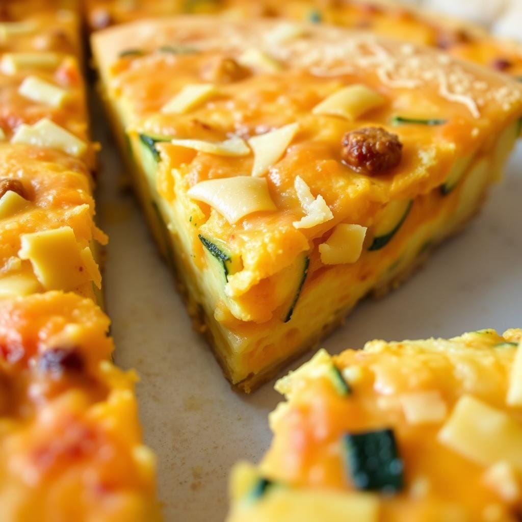 Zucchini quiche with cheddar cheese variation Zucchini quiche with cheddar cheese variation