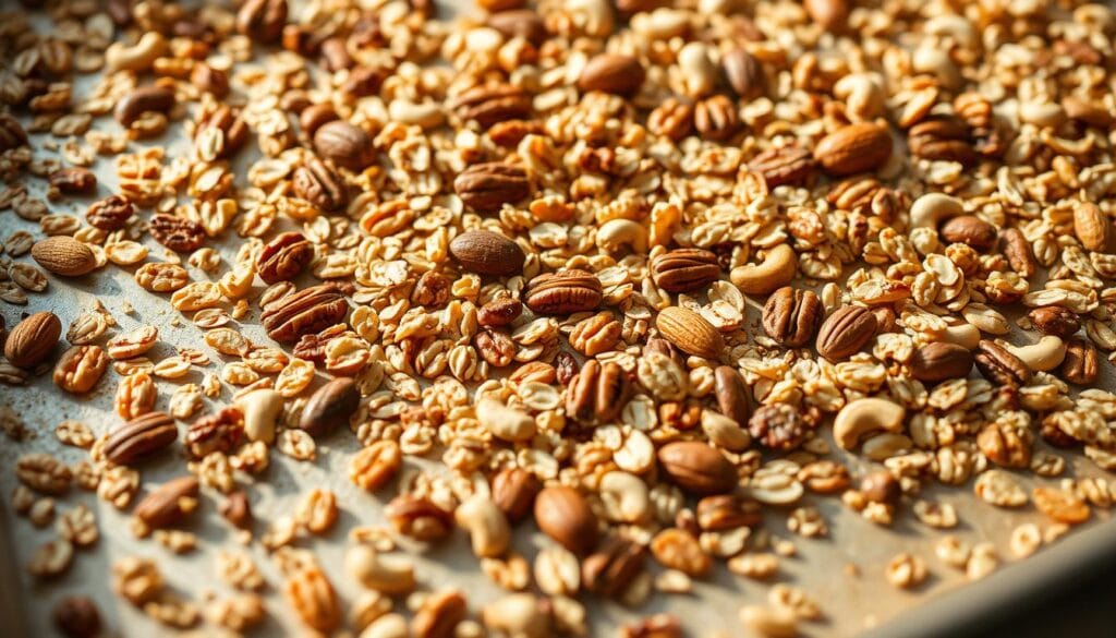 toasting oats and nuts toasting oats and nuts