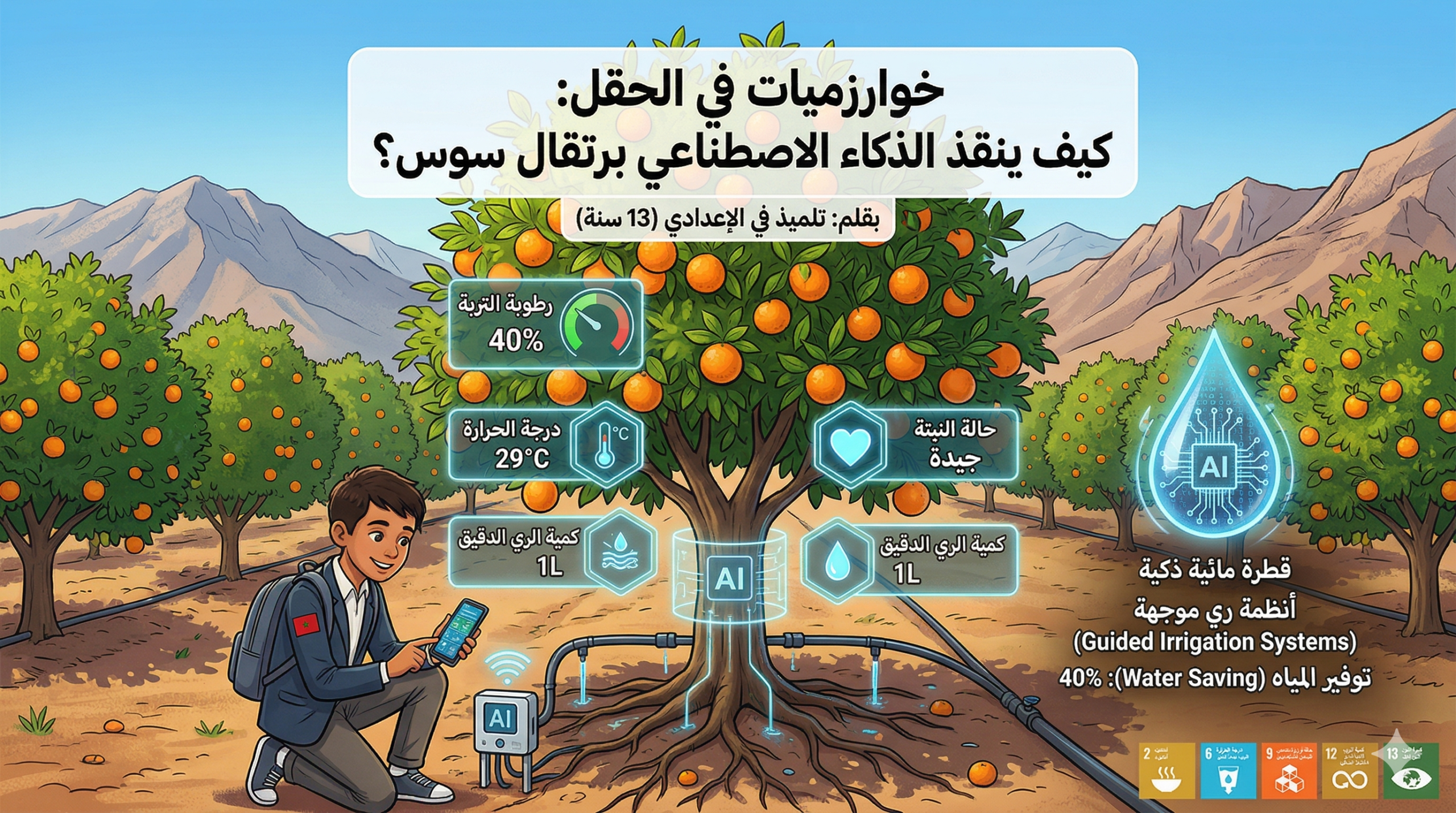 عيون ذكية في حقولنا: كيف ينقذ الذكاء الاصطناعي “برتقال سوس” من العطش؟