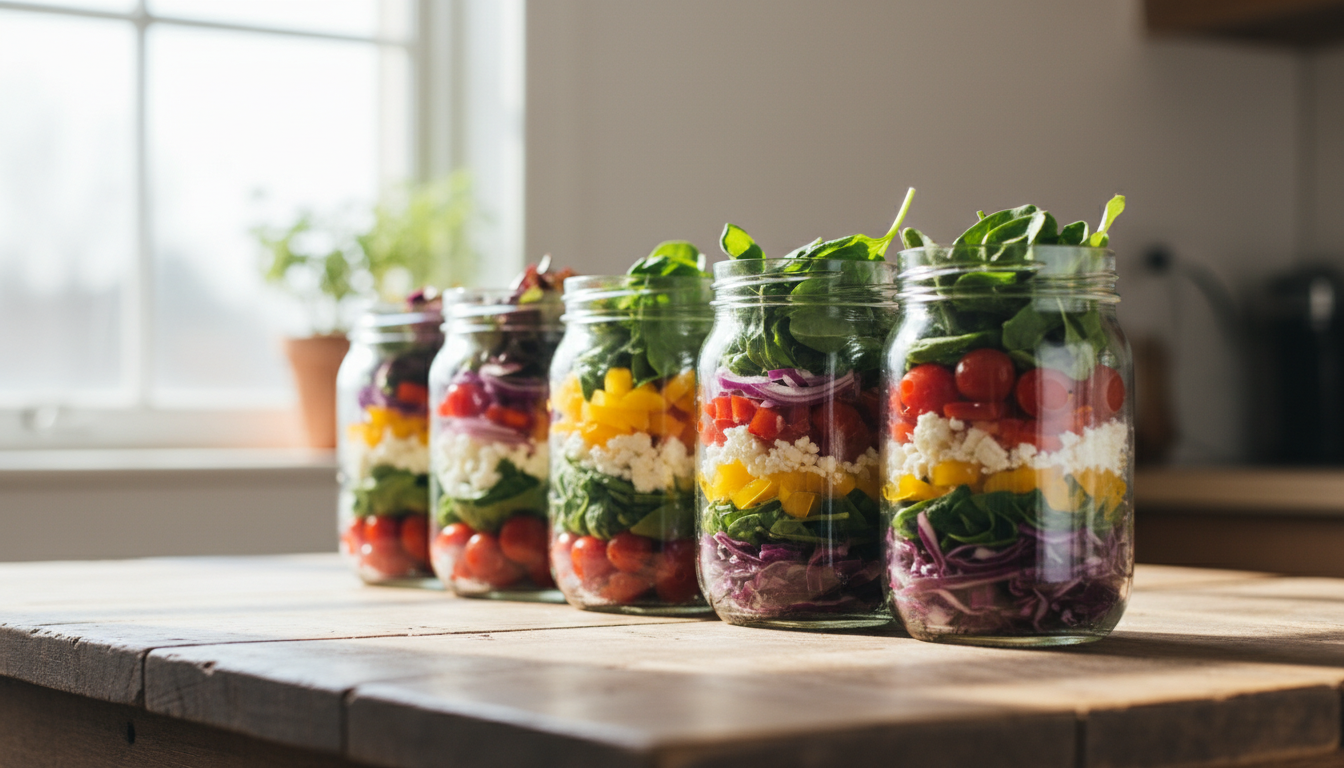 Quick Vegetarian Mason Jar Salads: 5 Easy Recipes