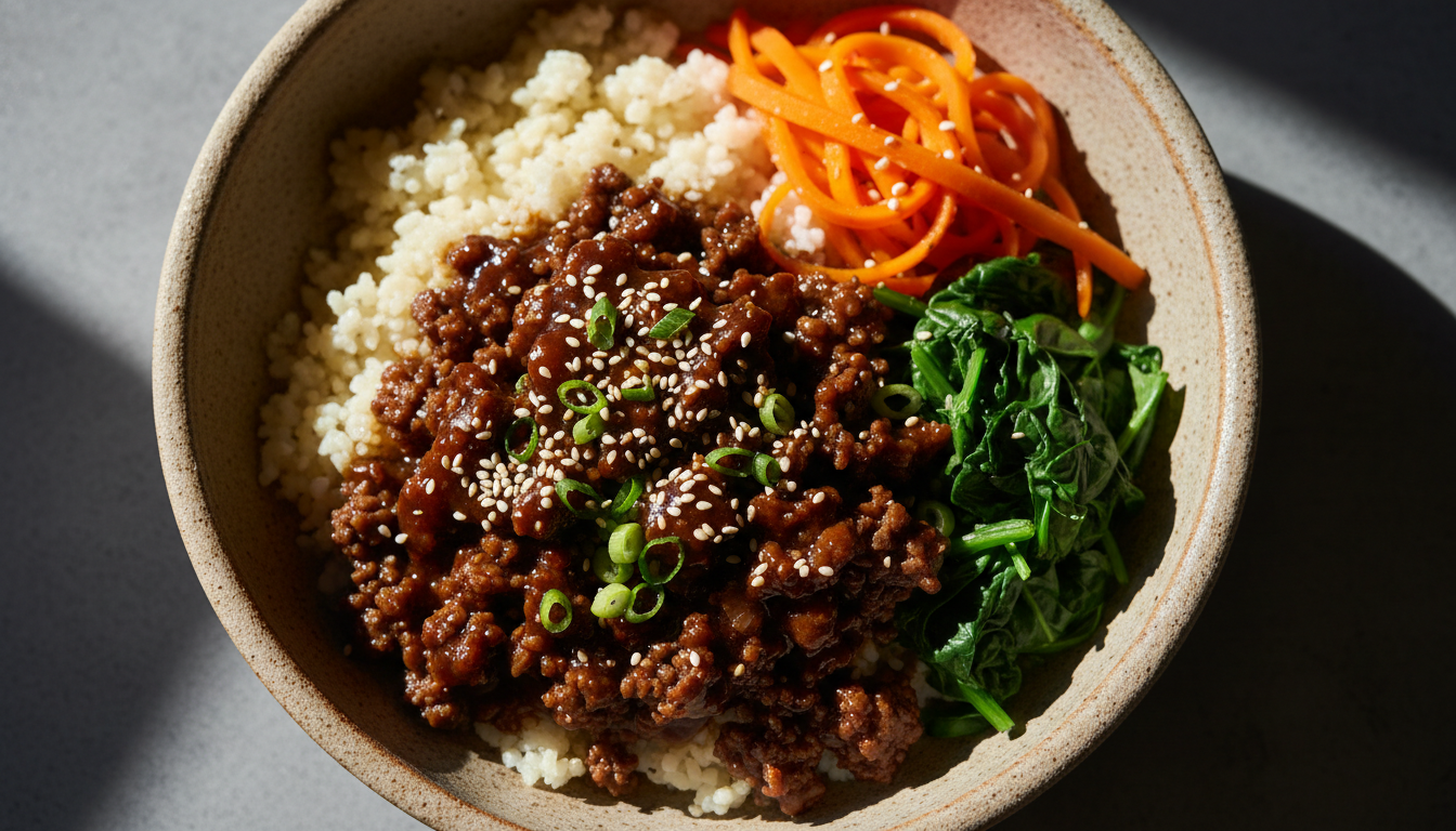 healthy korean ground beef bowls