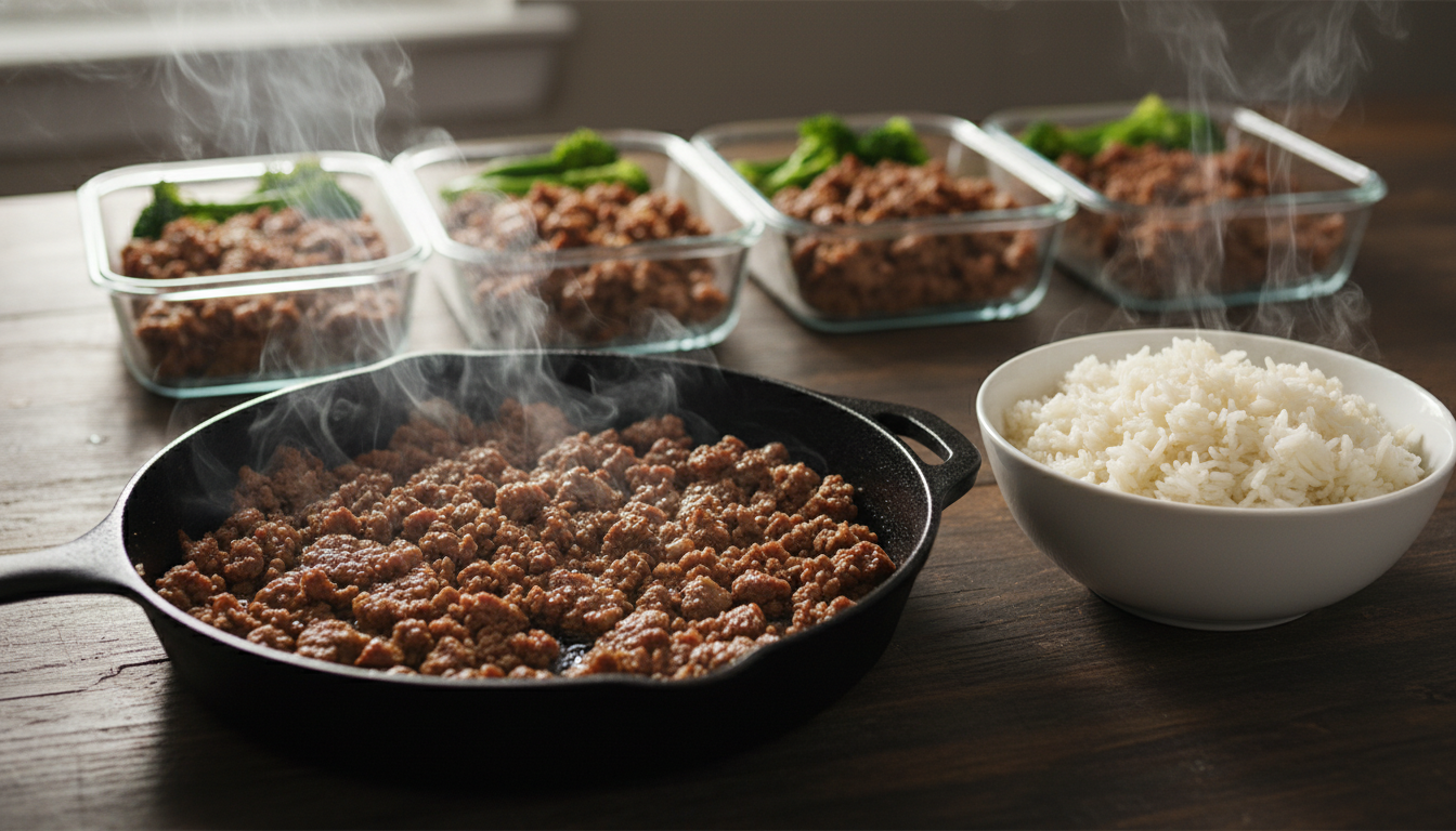 High Protein Ground Beef and Rice Meal Prep for Beginners