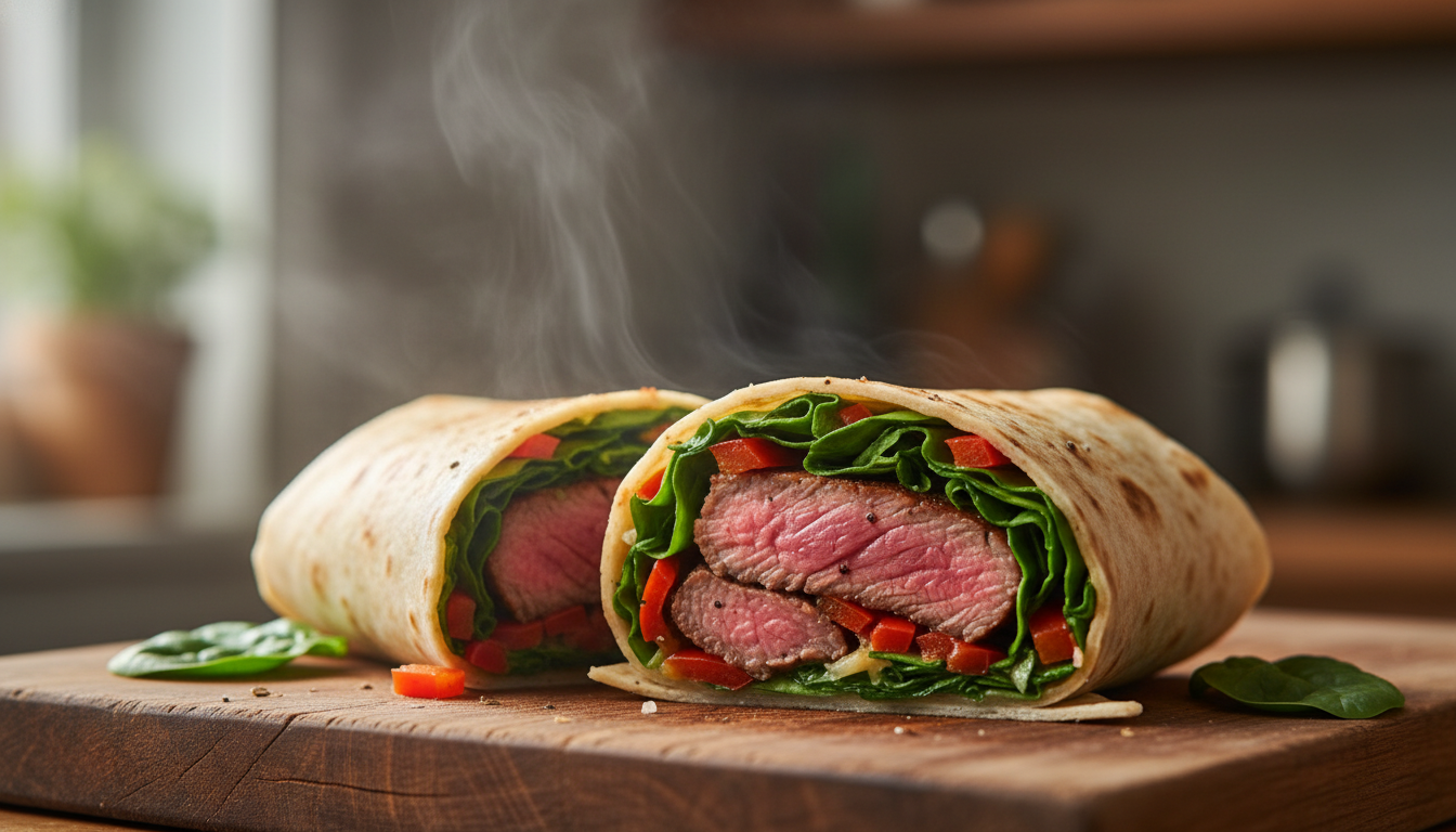 Leftover Steak Wrap Healthy Recipe for Quick Lunches