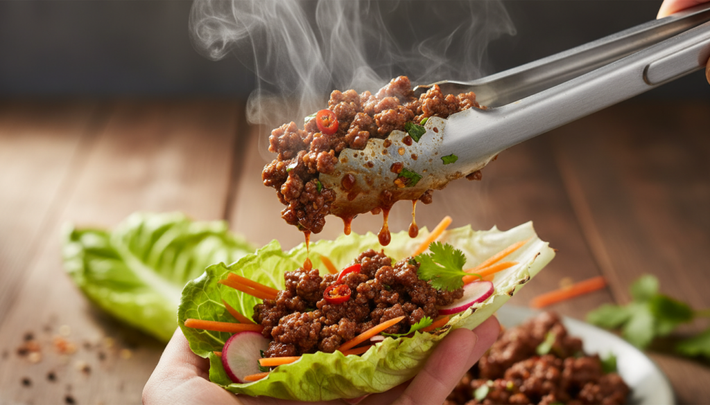 ground beef lettuce wraps healthy