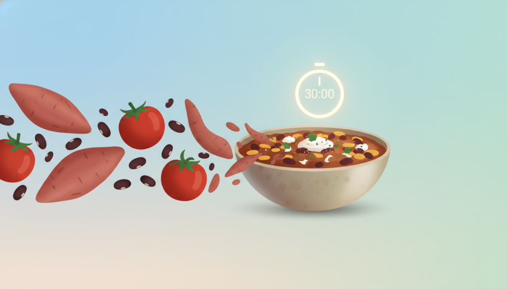 Our Healthy Sweet Potato Vegan Chili Quick & Easy Recipe 3 image 401